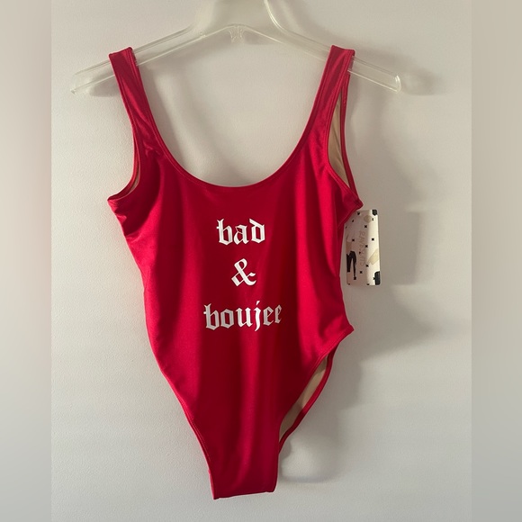 NWT Ravesuits One Piece Red Bathing Suit Swimsuit Bad and Boujee M/L - Picture 2 of 12